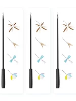 Összecsukható (teleszkópos) pálcajáték cicáknak 4 db cserélhető fejjel