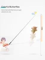 Összecsukható (teleszkópos) pálcajáték cicáknak 4 db cserélhető fejjel