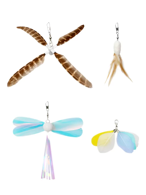 Összecsukható (teleszkópos) pálcajáték cicáknak 4 db cserélhető fejjel