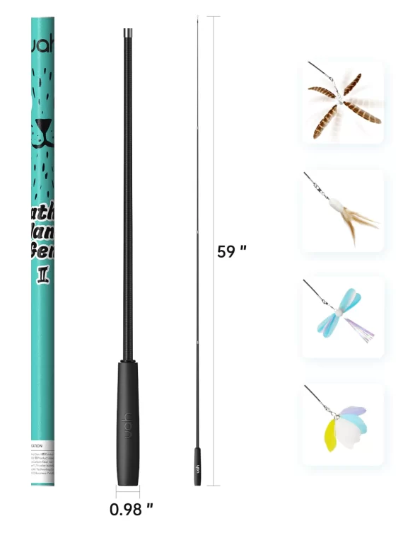 Összecsukható (teleszkópos) pálcajáték cicáknak 4 db cserélhető fejjel