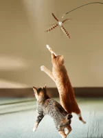 Összecsukható (teleszkópos) pálcajáték cicáknak 4 db cserélhető fejjel