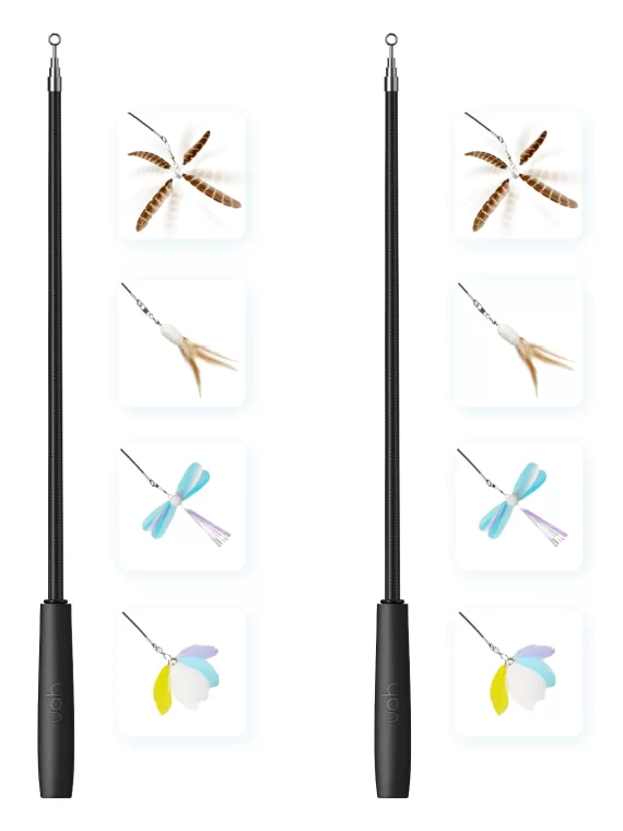 Összecsukható (teleszkópos) pálcajáték cicáknak 4 db cserélhető fejjel