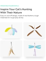 Összecsukható (teleszkópos) pálcajáték cicáknak 4 db cserélhető fejjel