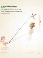 Összecsukható (teleszkópos) pálcajáték cicáknak 4 db cserélhető fejjel