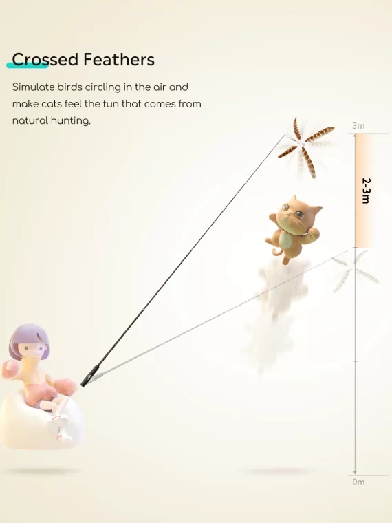 Összecsukható (teleszkópos) pálcajáték cicáknak 4 db cserélhető fejjel