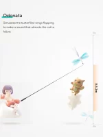 Összecsukható (teleszkópos) pálcajáték cicáknak 4 db cserélhető fejjel