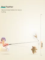 Összecsukható (teleszkópos) pálcajáték cicáknak 4 db cserélhető fejjel